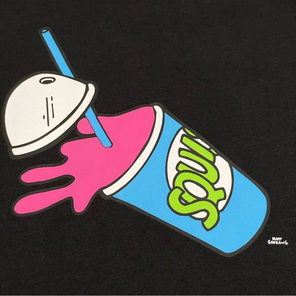 Adidas x The Simpson Squishee Hoodie Graphic Pullover Sweatshirt Black Medium - Picture 10 of 15